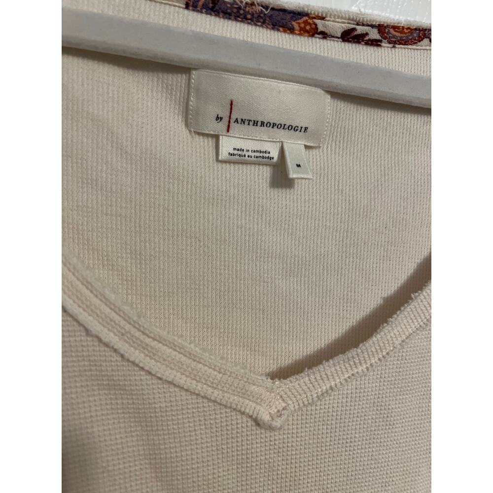 Anthropologie By Anthropologie Annette Cotton Thermal Top – Size Medium - Picture 3 of 5
